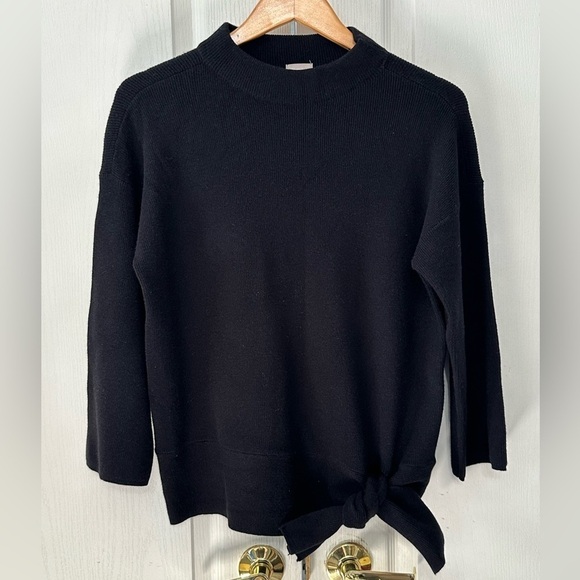 Chico's Women's Oversized Mock Neck Cashmere Blend Sweater Size Medium Black - Picture 1 of 5